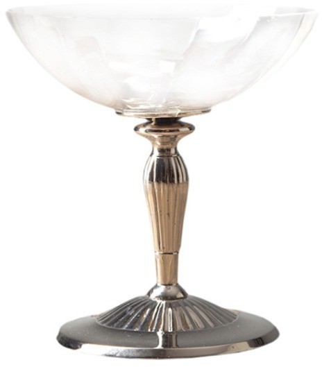 Ваза RO-5827/KN, 13,5 см, металл, стекло, chrom/clear, ROOMERS TABLEWARE