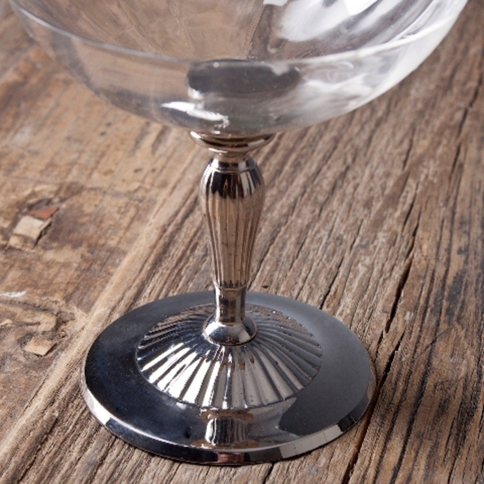 Ваза RO-5827/KN, 13,5 см, металл, стекло, chrom/clear, ROOMERS TABLEWARE