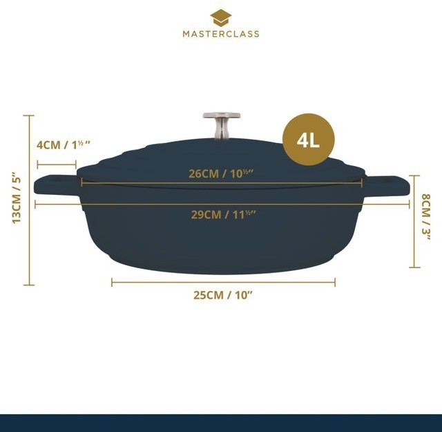 Неглубокая форма для запекания из литого аллюминия RED 4 л MC MCMSCRD28RED