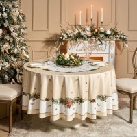 Скатерть круглая &quot;celebration&quot; 220см ,бежевый, 100% хлопок,твил,пропитка Lefard (850-734-28)