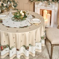 Скатерть круглая &quot;celebration&quot; 220см ,бежевый, 100% хлопок,твил,пропитка Lefard (850-734-28)