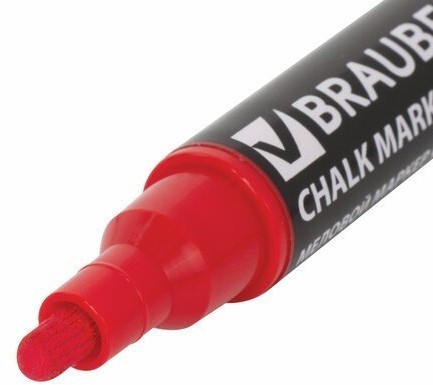 Маркер меловой Brauberg Pop-Art 5 мм красный 151529 (8) (86664)