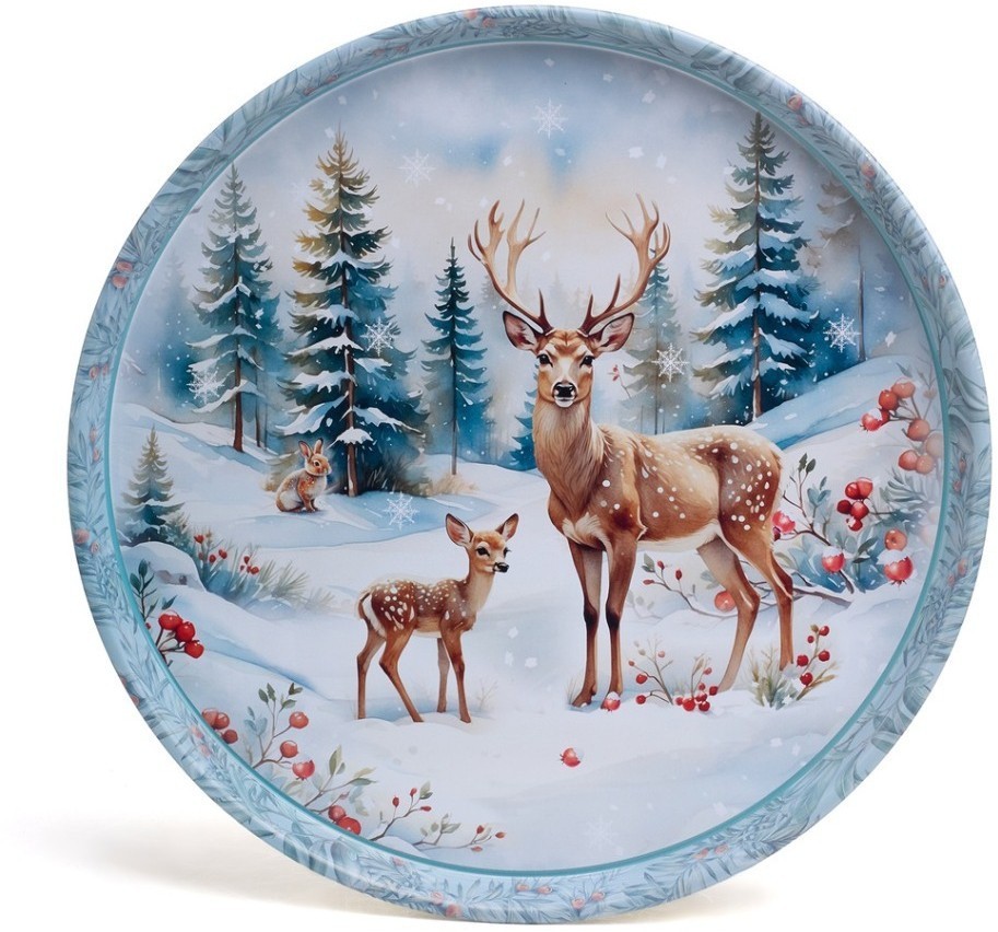 Поднос сервировочный agness "зимняя сказка" 33*2,1 см (898-242)