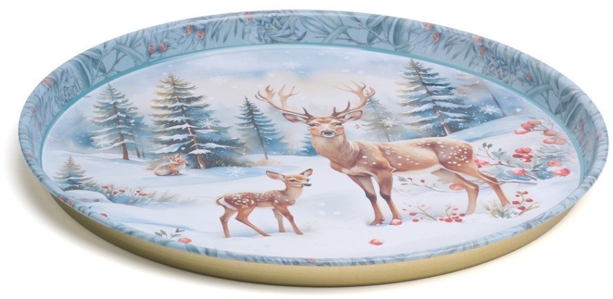 Поднос сервировочный agness "зимняя сказка" 33*2,1 см (898-242)