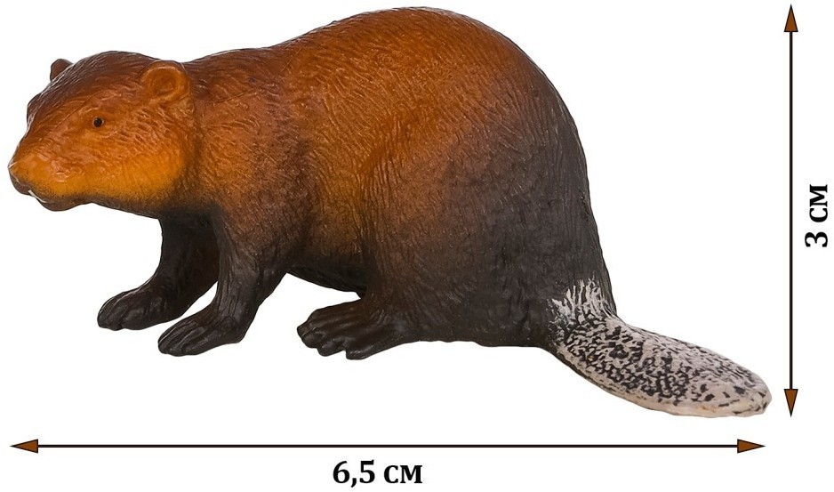 Набор фигурок животных серии "Мир диких животных": овцебык, бобер, волк, белка (набор из 5 предметов) (MM211-219)