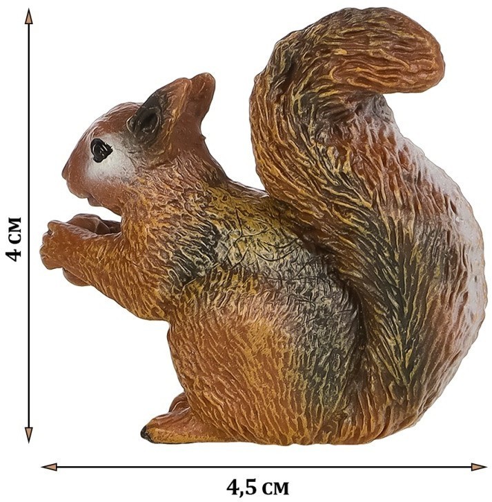 Набор фигурок животных серии "Мир диких животных": овцебык, бобер, волк, белка (набор из 5 предметов) (MM211-219)