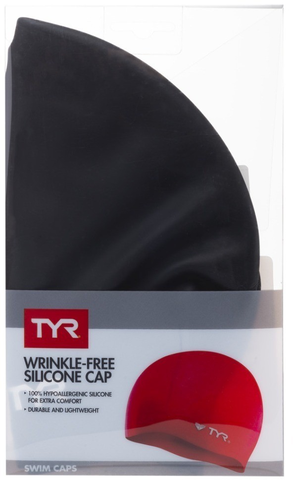 Шапочка для плавания Long Hair Wrinkle-Free Silicone Cap, силикон, LCSL/001, черный (724311)