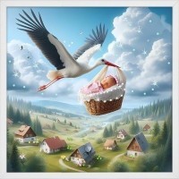 Картина НЕБЕСНЫЙ ВЕСТНИК СЧАСТЬЯ с кристаллами Swarovski (3168)