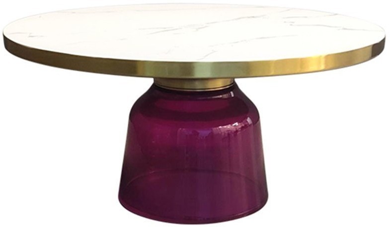 Столик кофейный odd, D75 см, белый мрамор/фиолетовый (74260)
