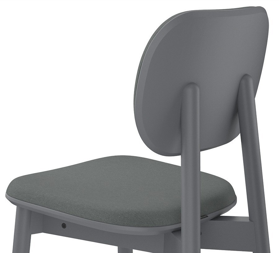 Стул с обивкой saga, рогожка, темно-серый (76424)