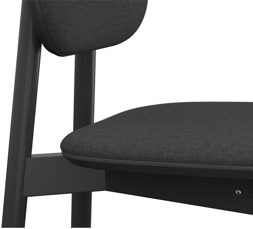 Стул с обивкой saga, рогожка, темно-серый (76424)