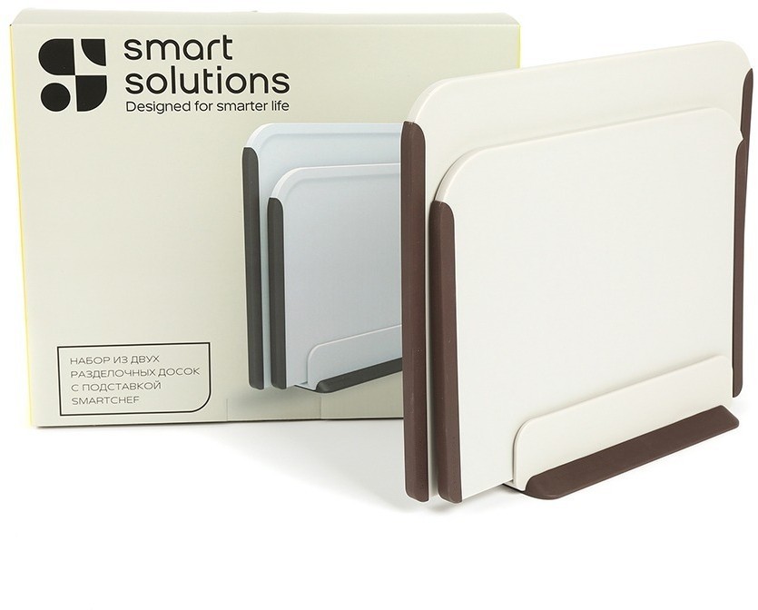 Набор из двух разделочных досок с подставкой smartchef (77289)