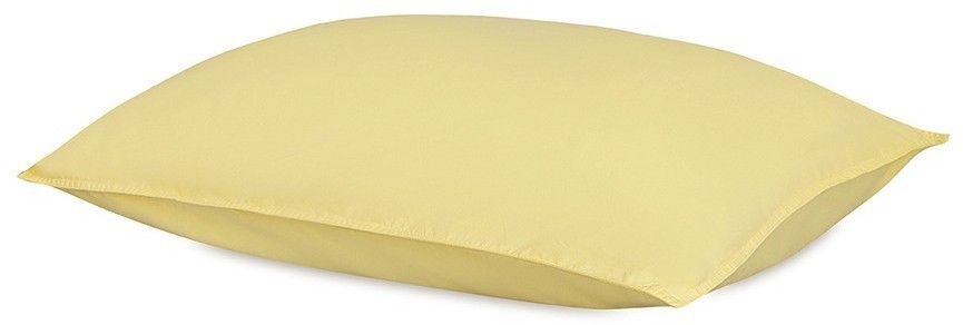 Комплект постельного белья из стираного перкаля светло-желтого цвета из коллекции essential, 200х220 см (77732)