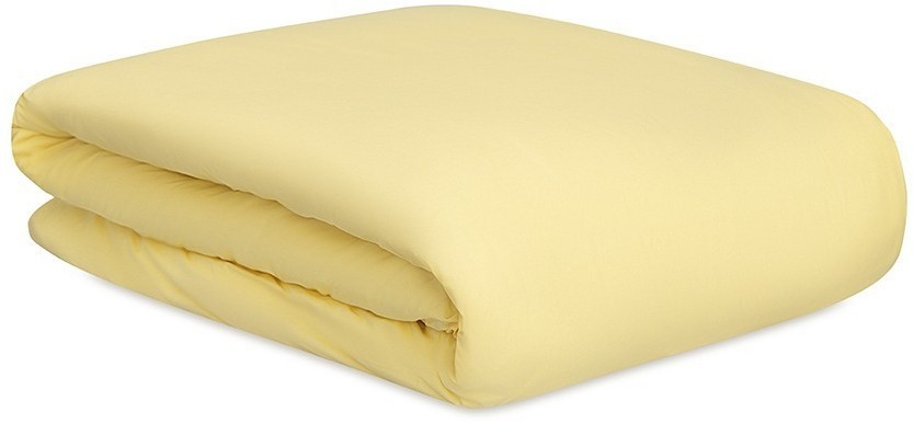 Комплект постельного белья из стираного перкаля светло-желтого цвета из коллекции essential, 200х220 см (77732)