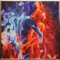 Картина Огонь и лед с кристаллами Swarovski (1352)