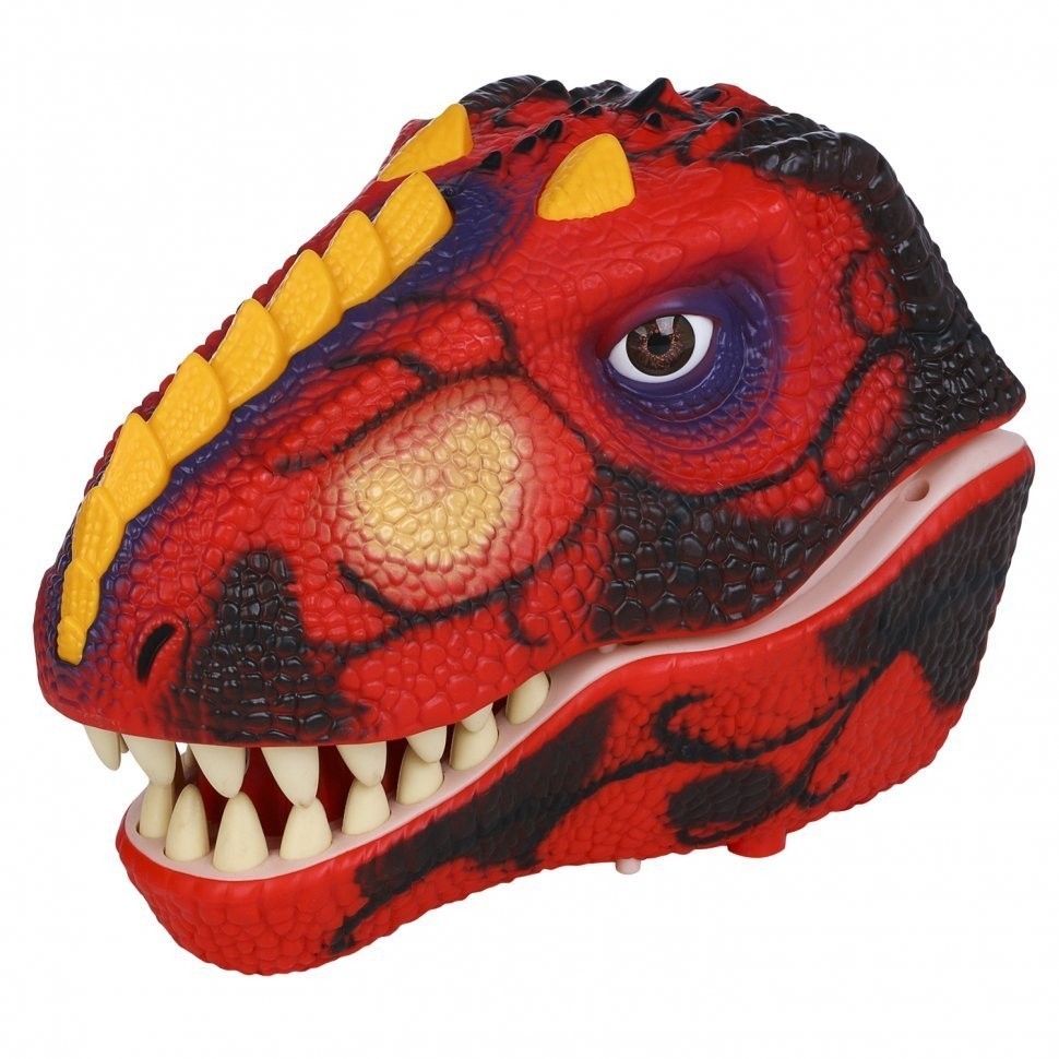 Тираннозавр (Тирекс) серии "Мир динозавров" - Игрушка на руку, генератор мыльных пузырей, красный (MM219-370)