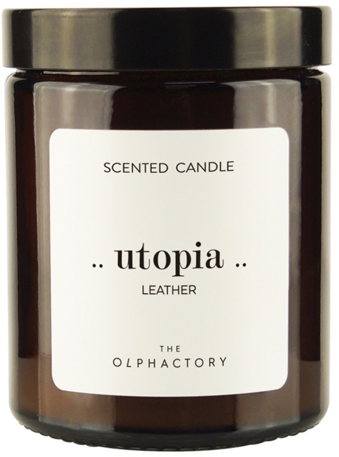 Свеча ароматическая the olphactory, utopia, leather, 30 ч (75494)