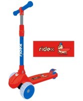 Самокат 3-колесный Juicy R 120/80 мм, красный/синий (2022972)