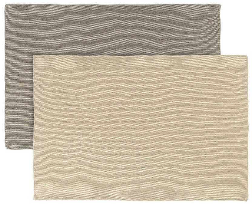 Набор из двух кухонных вязаных полотенец из коллекции essential, серое/экрю (77466)