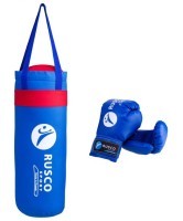 Набор для бокса, 6oz, кожзам, синий (442057)