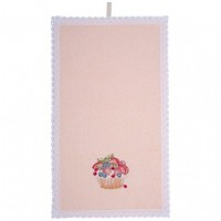 Набор полотенец из 2-х шт &quot;ягодное пироженое&quot;,50х30см, мах перс+рогожка  роз. 100% хлопок SANTALINO (850-453-99)