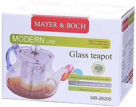 Заварочный чайник стекло 400мл+сито Mayer&Boch (26200)