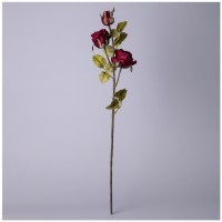 Цветок искусственный роза длина=80см , цвет бургунди Lefard (535-373)