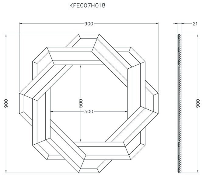 Зеркало 900х900х21 (TT-00000664)
