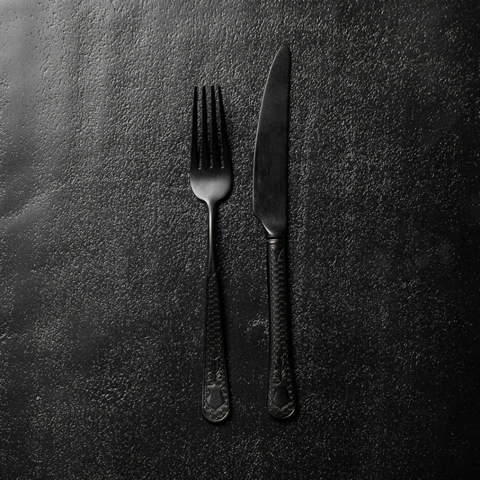 Вилка десертная 207200513170000001, нержавеющая сталь 18/10, PVD, Black, HERDMAR
