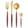 Набор столовых приборов 24 предмета GO.024RGB, нержавеющая сталь 18/10, композитный материал, red, gold, CUTIPOL