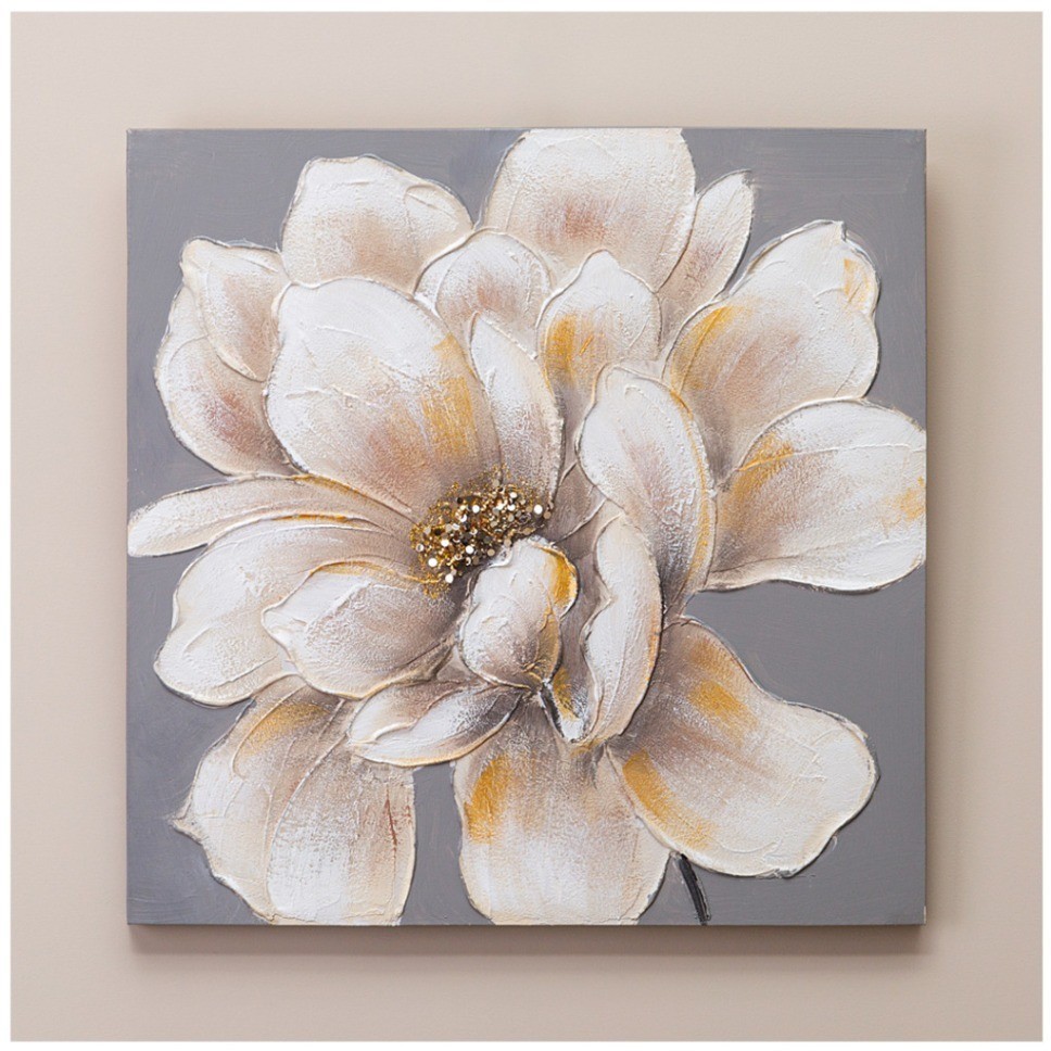 Картина "белый цветок" 60х60х3 см Bronco (534-205)