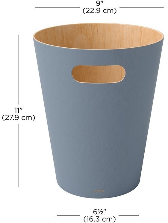 Корзина для мусора woodrow, 7,5 л, серо-голубая (78708)