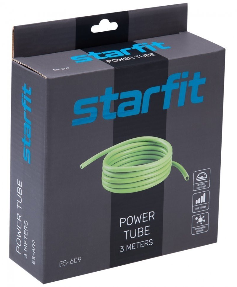 Эспандер силовой ES-609, TPR, 10-12 кг, 14х10х3000 мм, черный (732692)