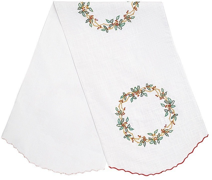Дорожка на стол festive wreath из коллекции new year essential, 45х150 см (77777)