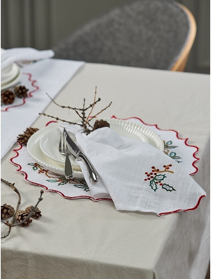 Дорожка на стол festive wreath из коллекции new year essential, 45х150 см (77777)