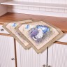 Набор салфеток из 2-х шт  "синие коты. лаванда",40х40см, 100% хлопок,твил, беж SANTALINO (850-718-82)