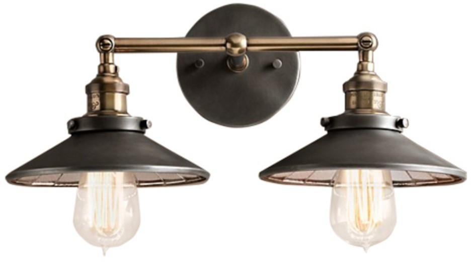 Бра Скон Дабл DTL9105-M, металл, Gold, black finish, RESTORATION HARDWARE