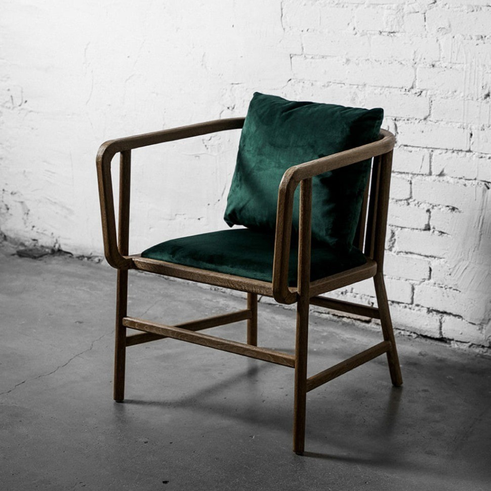 Полукресло HAC6018-OAK/Viola79, дуб, вельвет, green, ROOMERS FURNITURE