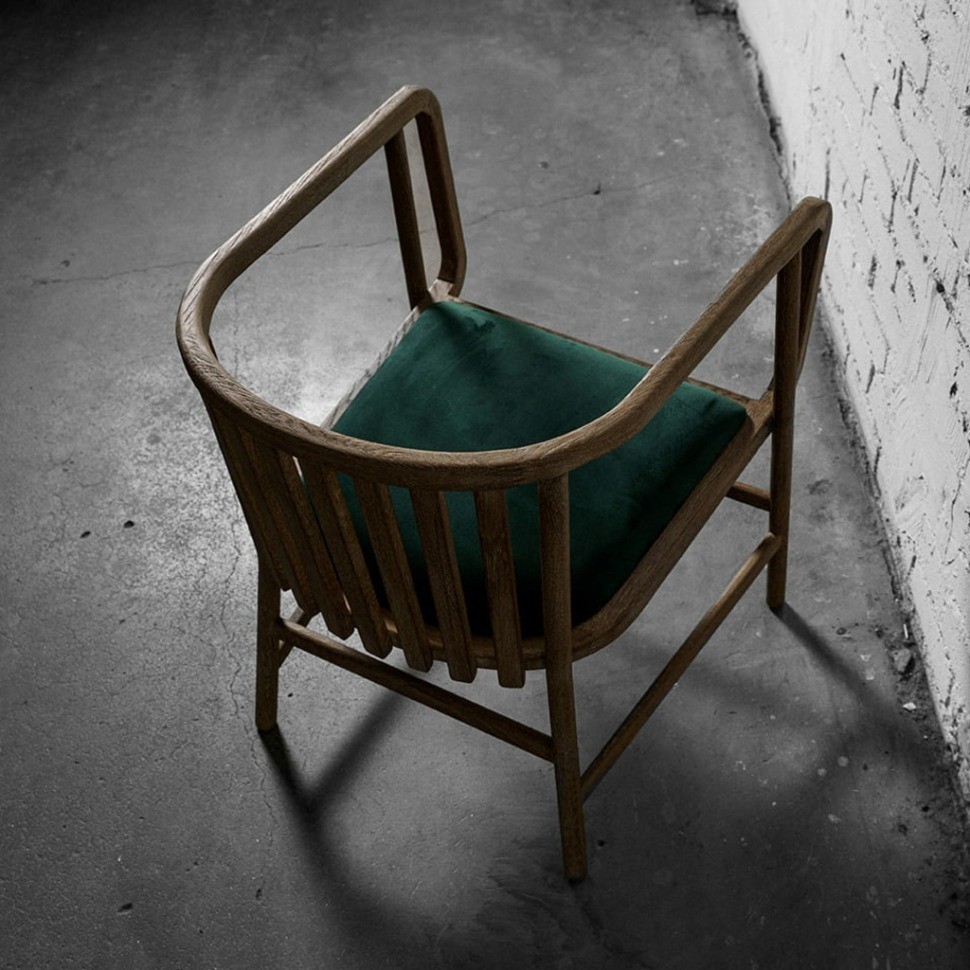 Полукресло HAC6018-OAK/Viola79, дуб, вельвет, green, ROOMERS FURNITURE