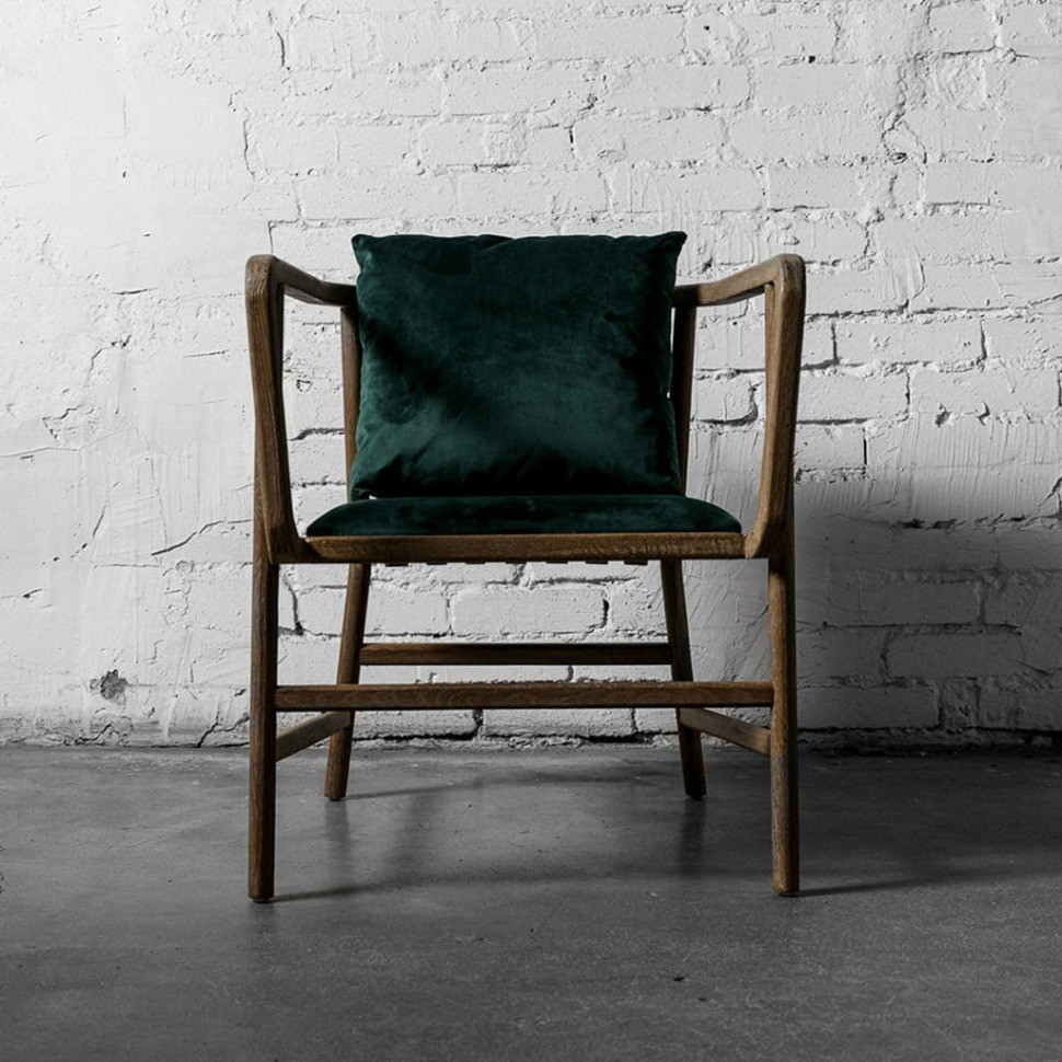 Полукресло HAC6018-OAK/Viola79, дуб, вельвет, green, ROOMERS FURNITURE