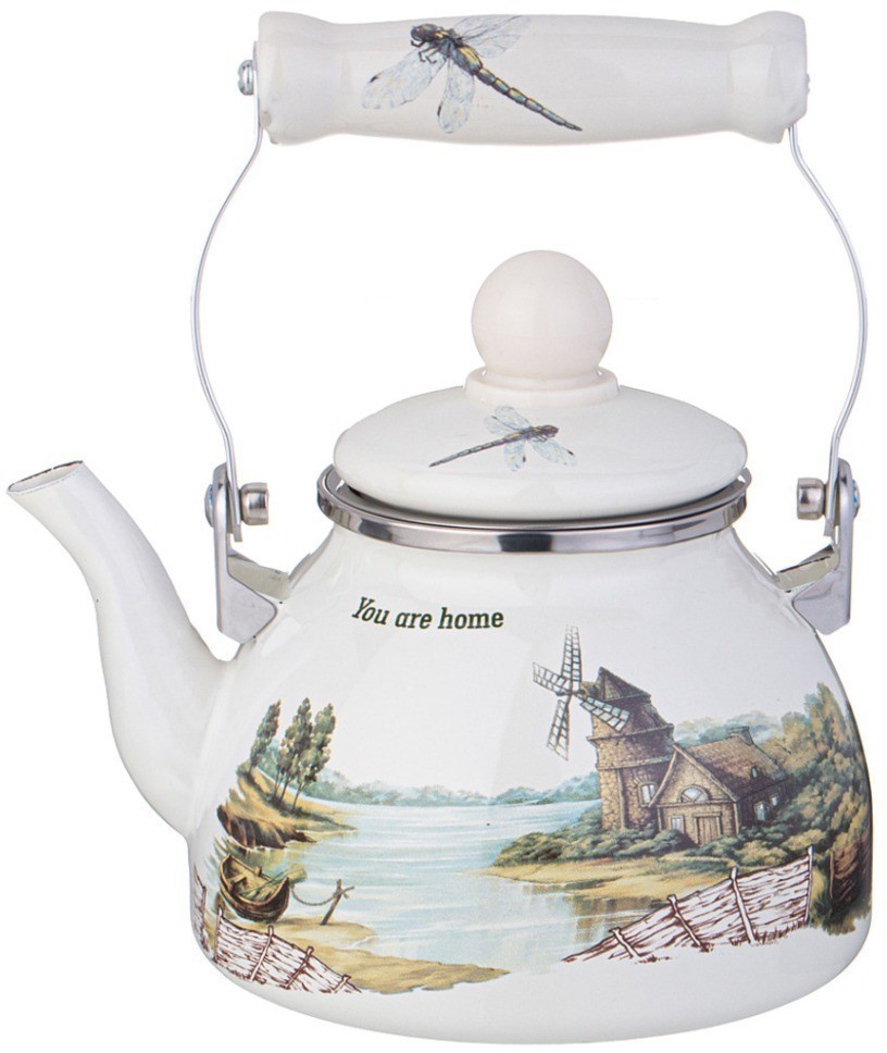 Чайник agness эмалированный со съемным фильтром из нжс серия "family house", 1,1 л (943-061)