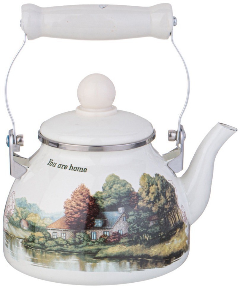 Чайник agness эмалированный со съемным фильтром из нжс серия "family house", 1,1 л (943-061)