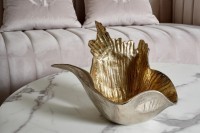 Чаша металл. декорат.  &quot;Лист&quot; 27*33*24см золото/хром (TT-00005563)