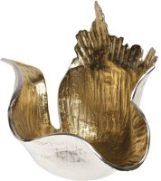 Чаша металл. декорат.  &quot;Лист&quot; 27*33*24см золото/хром (TT-00005563)