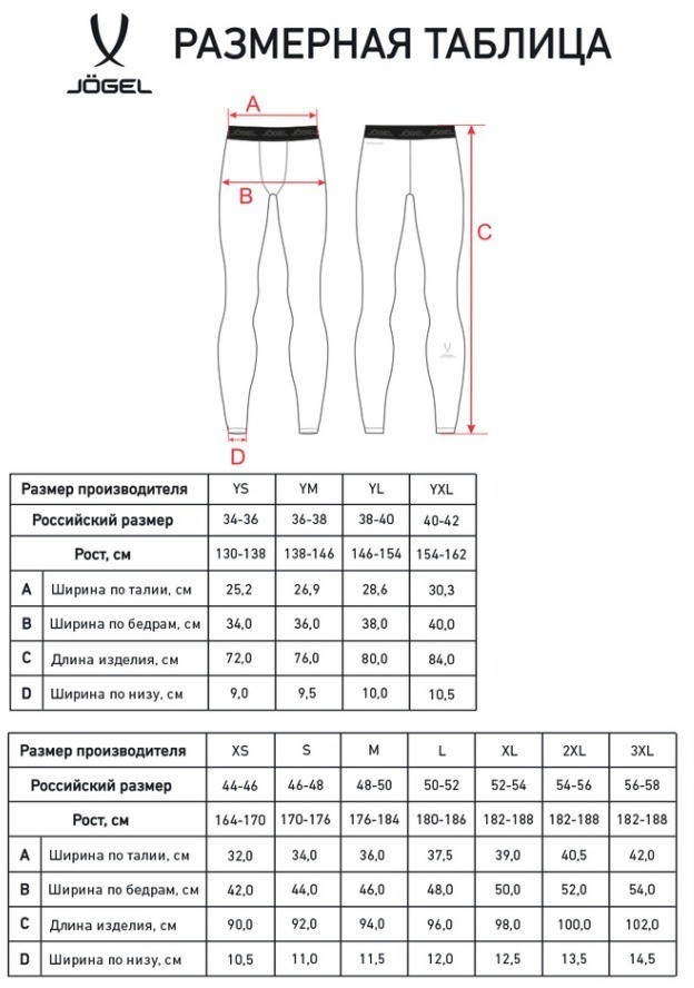 Тайтсы компрессионные утепленные JOGEL CAMP PerFormDRY Baselayer Pants Warm, черный (2125325)