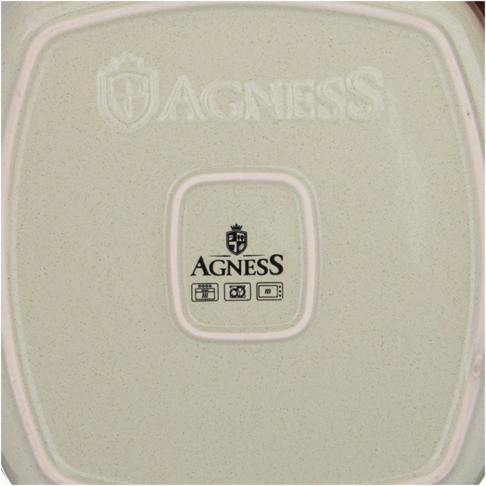 Блюдо для запекания agness "modern kitchen" квадрат. бежевое 2450 мл 28*24*7,5 см (777-073)