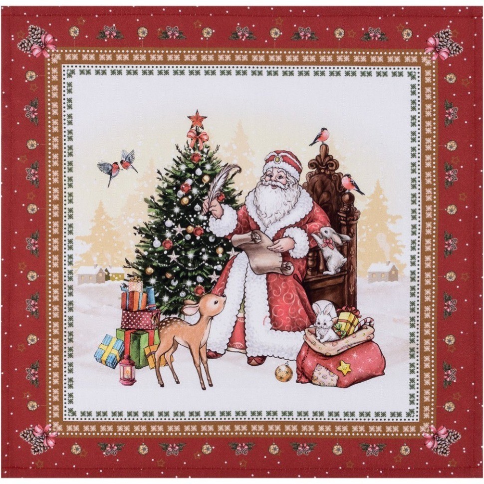 Набор салфеток из 2-х шт  "с новым годом",40х40см, 100% хлопок,твил SANTALINO (850-725-81)