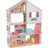 Деревянный кукольный домик "Чарли", открытый на 360°, с мебелью 10 предметов в наборе, для кукол 17 см (10064_KE)