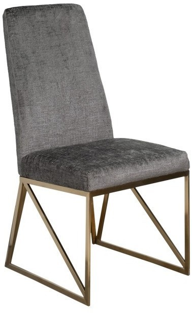 Стул велюр шенилл серый/браш.золото 49*65*99см (TT-00013559)
