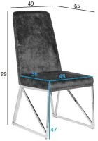 Стул велюр шенилл серый/браш.золото 49*65*99см (TT-00013559)